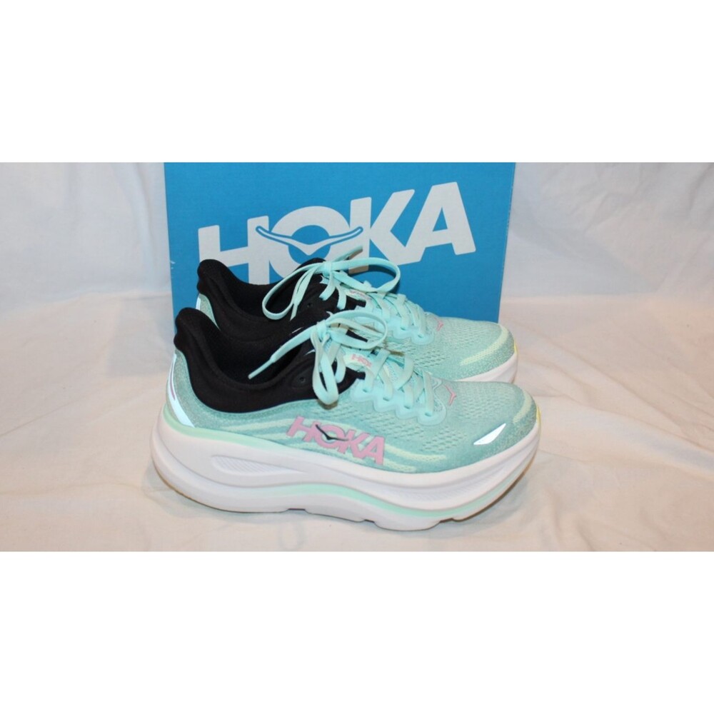 NIB Hoka One Women's Bondi 9‎ Running Athletic Sneakers BRF GREEN PINK 6